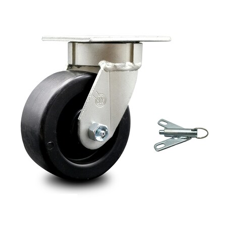 Service Caster 5 Inch Kingpinless Polyolefin Wheel Swivel Caster with Swivel Lock SCC SCC-KP30S520-POR-BSL
